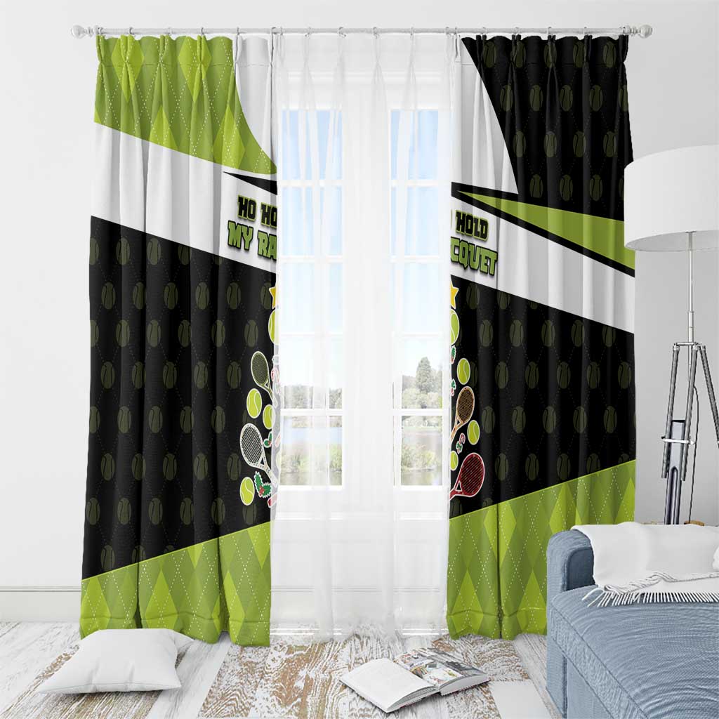 Tennis Christmas Window Curtain Ho Ho Hold My Racquet - Wonder Print Shop