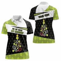 Personalized Tennis Christmas Women Polo Shirt Ho Ho Hold My Racquet - Wonder Print Shop