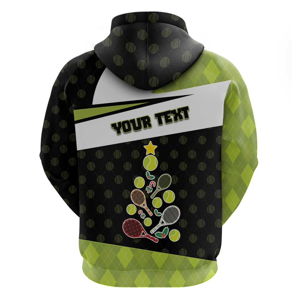 Personalized Tennis Christmas Zip Hoodie Ho Ho Hold My Racquet - Wonder Print Shop