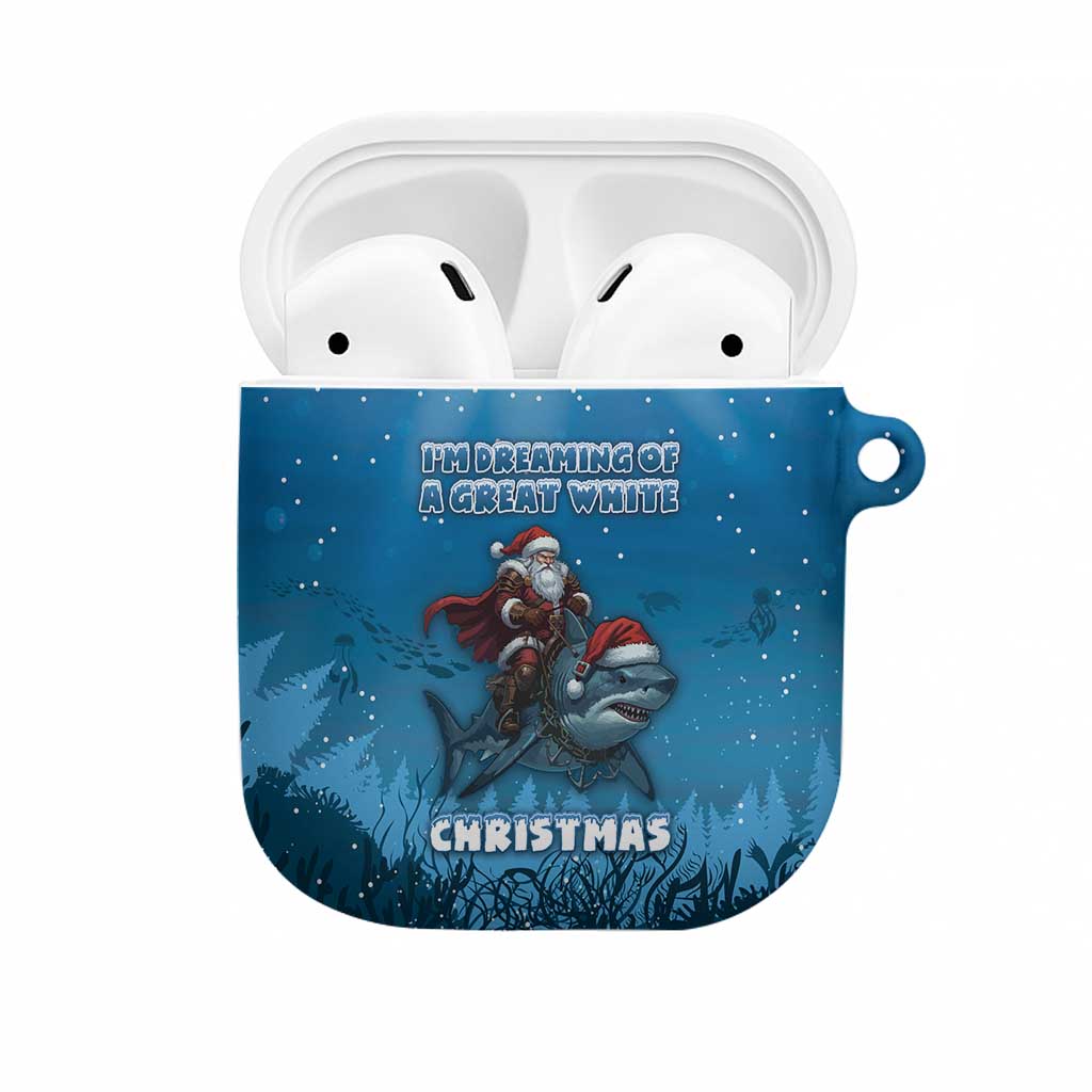 Merry Sharkmas AirPods Case I Am Dreaming Of A Great White Christmas - Wonder Print Shop
