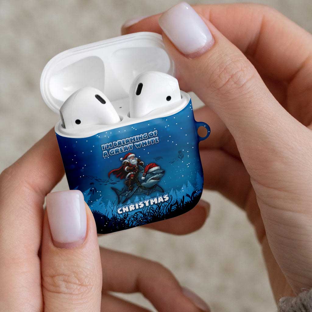Merry Sharkmas AirPods Case I Am Dreaming Of A Great White Christmas - Wonder Print Shop