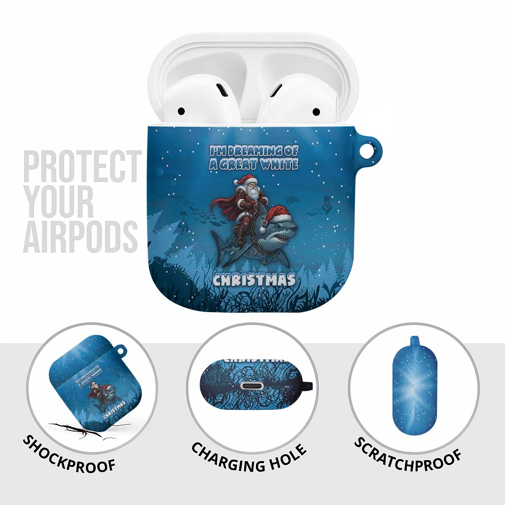 Merry Sharkmas AirPods Case I Am Dreaming Of A Great White Christmas - Wonder Print Shop