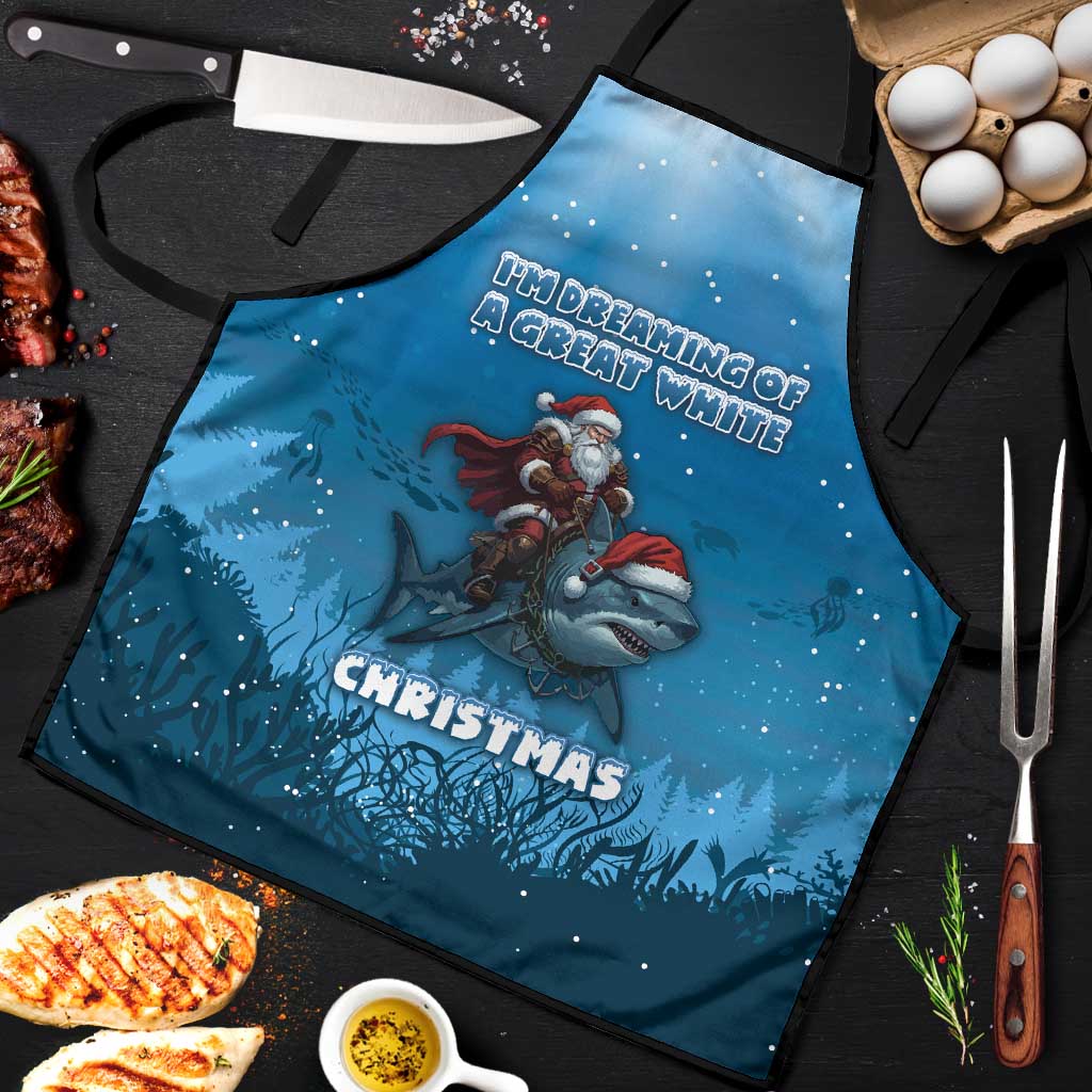 Merry Sharkmas Apron I Am Dreaming Of A Great White Christmas - Wonder Print Shop