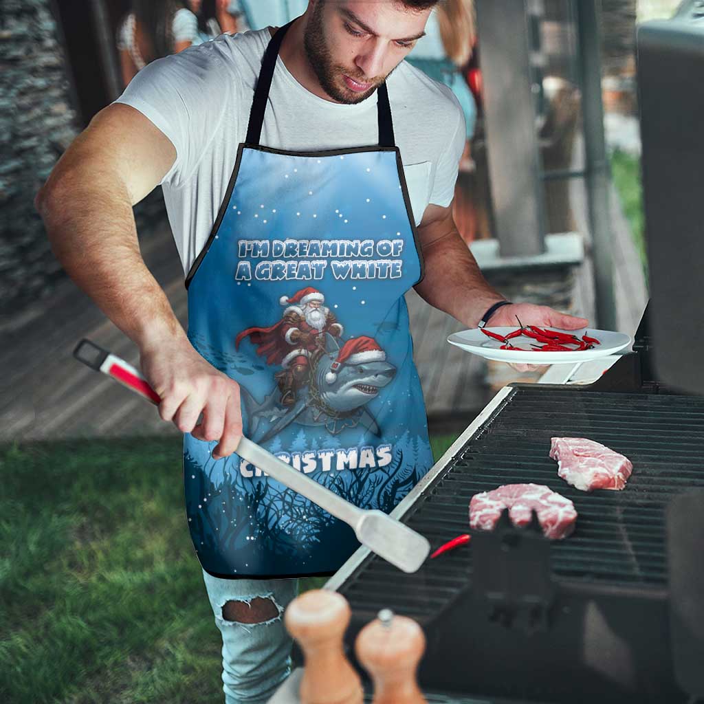Merry Sharkmas Apron I Am Dreaming Of A Great White Christmas - Wonder Print Shop