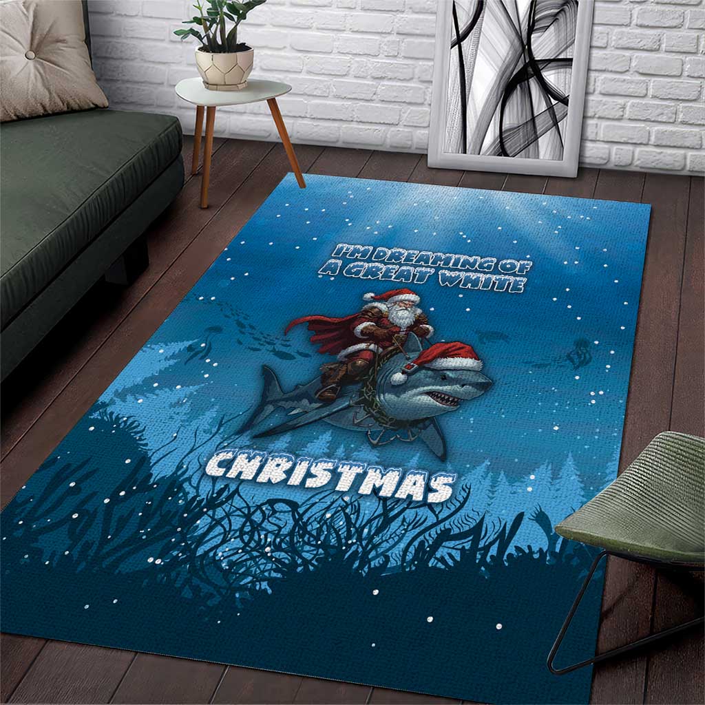 Merry Sharkmas Area Rug I Am Dreaming Of A Great White Christmas - Wonder Print Shop