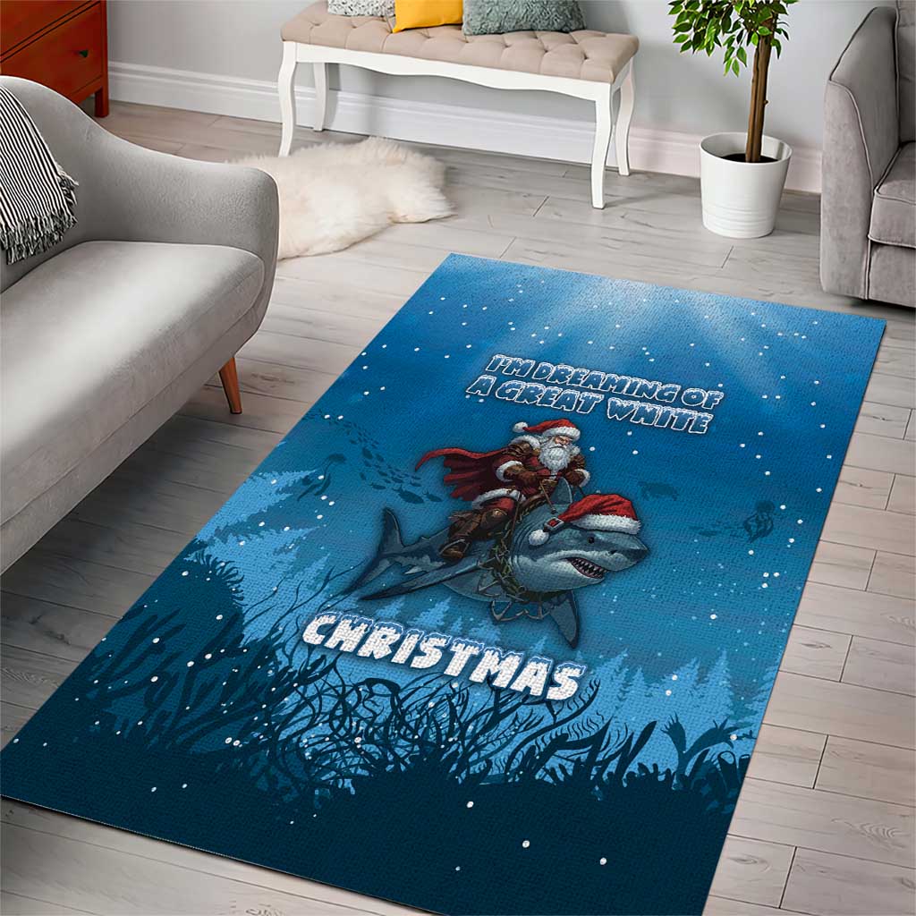 Merry Sharkmas Area Rug I Am Dreaming Of A Great White Christmas - Wonder Print Shop