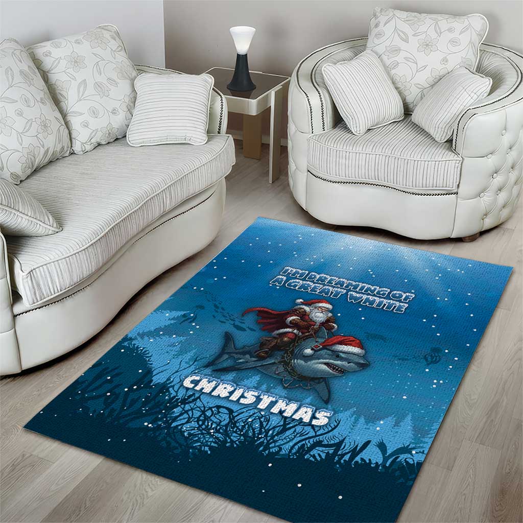 Merry Sharkmas Area Rug I Am Dreaming Of A Great White Christmas - Wonder Print Shop