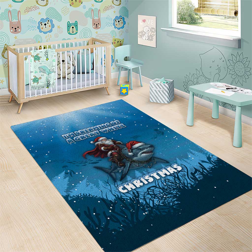 Merry Sharkmas Area Rug I Am Dreaming Of A Great White Christmas - Wonder Print Shop
