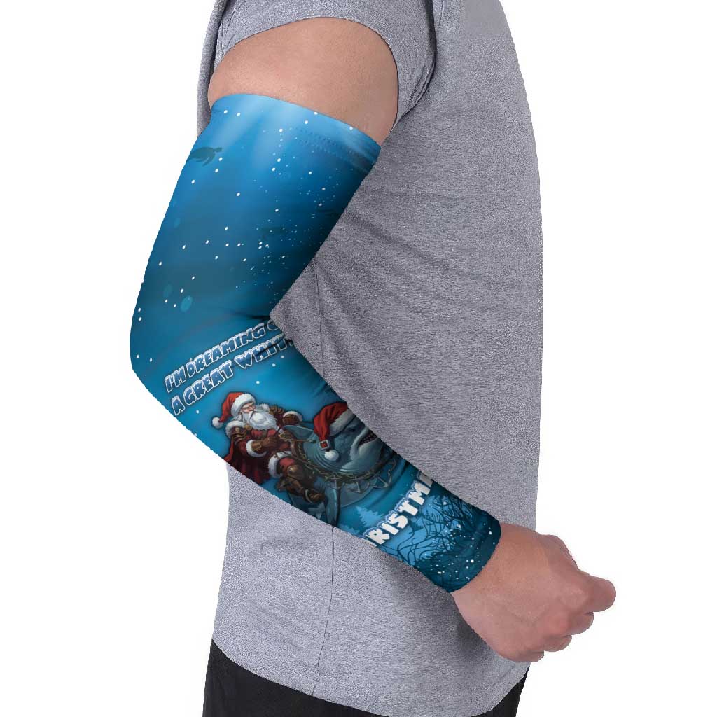 Merry Sharkmas Arm Sleeves I Am Dreaming Of A Great White Christmas - Wonder Print Shop