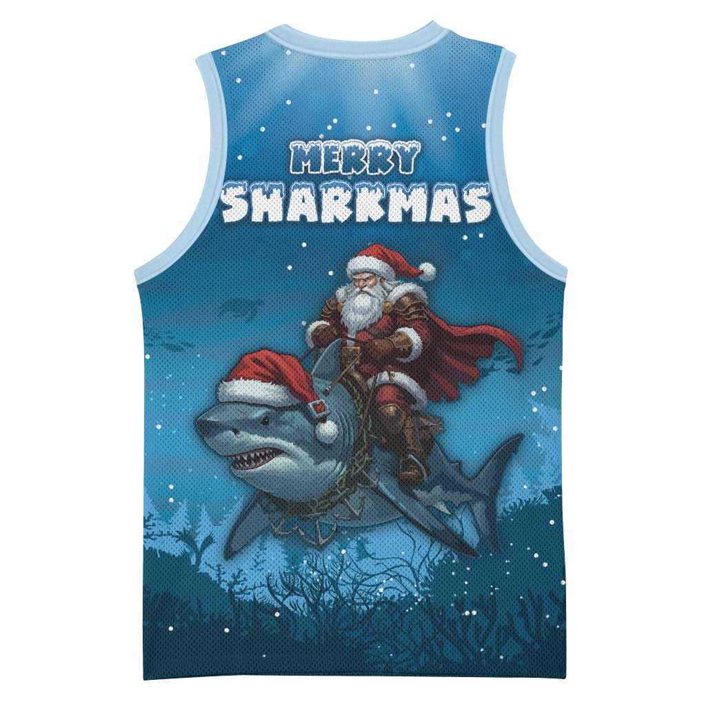 Merry Sharkmas Basketball Jersey I Am Dreaming Of A Great White Christmas - Wonder Print Shop