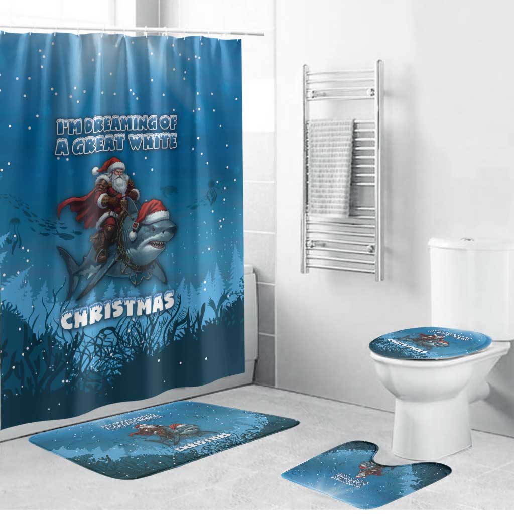 Merry Sharkmas Bathroom Set I Am Dreaming Of A Great White Christmas - Wonder Print Shop