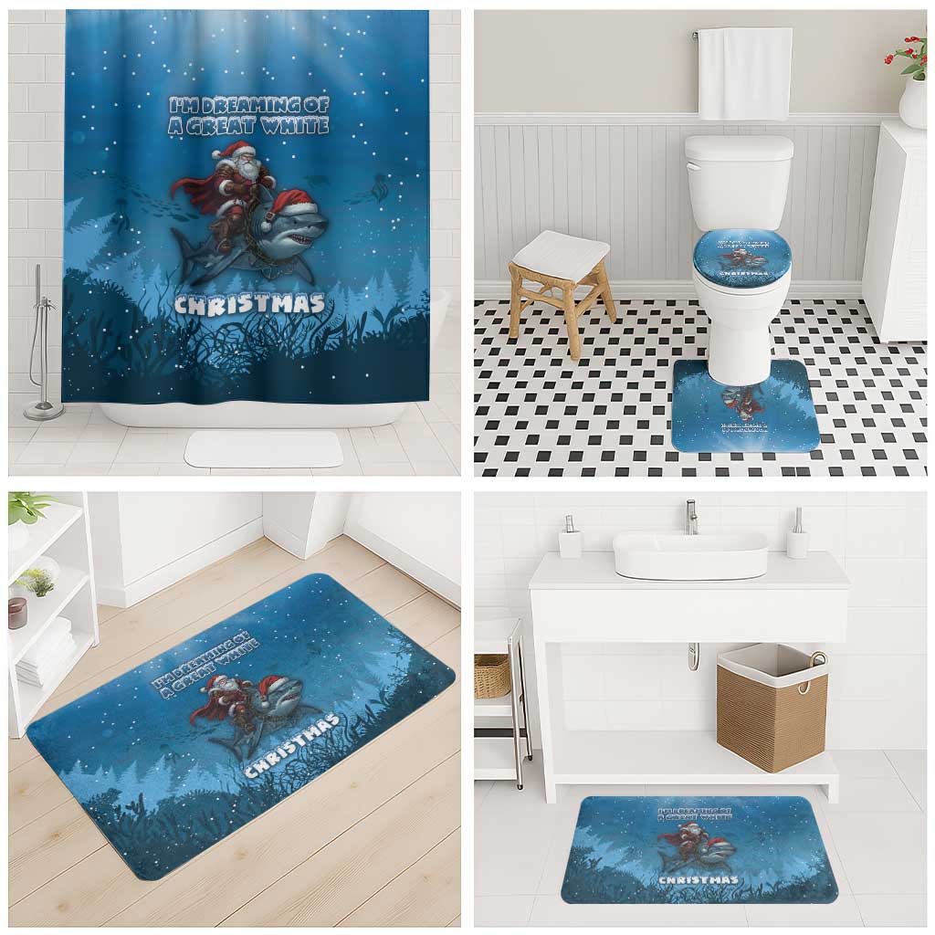 Merry Sharkmas Bathroom Set I Am Dreaming Of A Great White Christmas - Wonder Print Shop