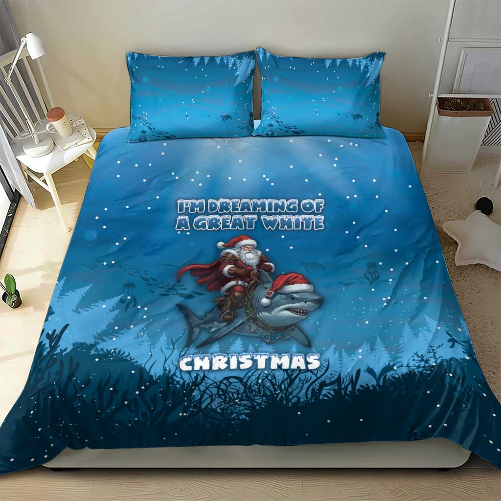 Merry Sharkmas Bedding Set I Am Dreaming Of A Great White Christmas - Wonder Print Shop
