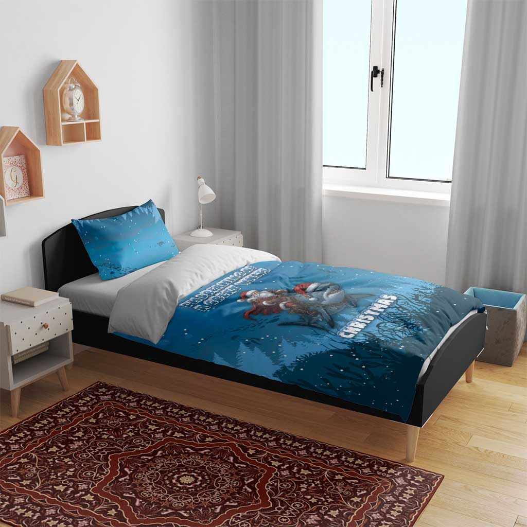 Merry Sharkmas Bedding Set I Am Dreaming Of A Great White Christmas - Wonder Print Shop