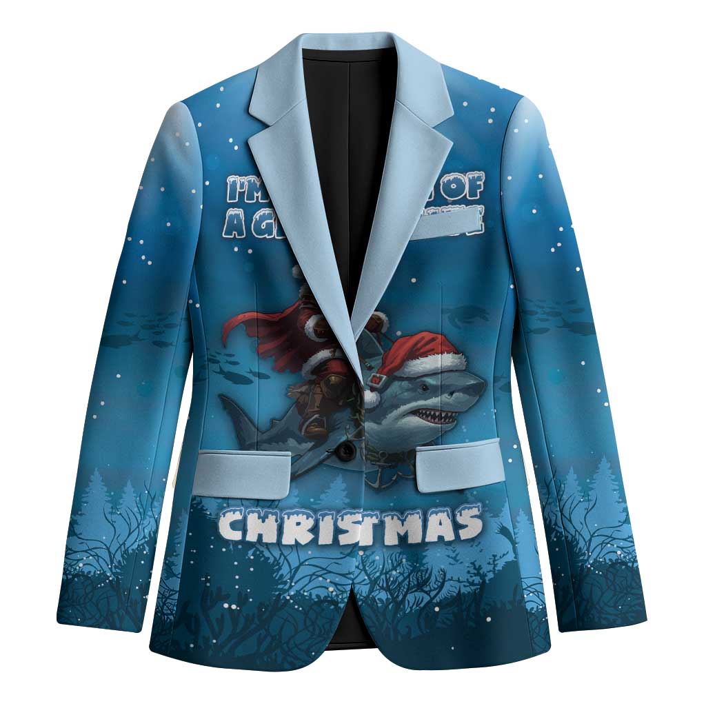 Merry Sharkmas Blazer I Am Dreaming Of A Great White Christmas - Wonder Print Shop