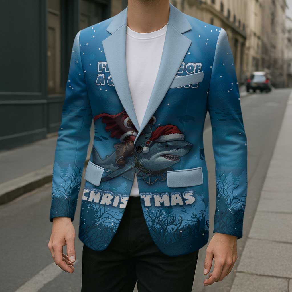 Merry Sharkmas Blazer I Am Dreaming Of A Great White Christmas - Wonder Print Shop