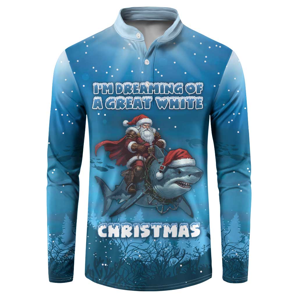 Merry Sharkmas Button Sweatshirt I Am Dreaming Of A Great White Christmas - Wonder Print Shop