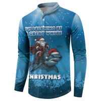 Merry Sharkmas Button Sweatshirt I Am Dreaming Of A Great White Christmas - Wonder Print Shop