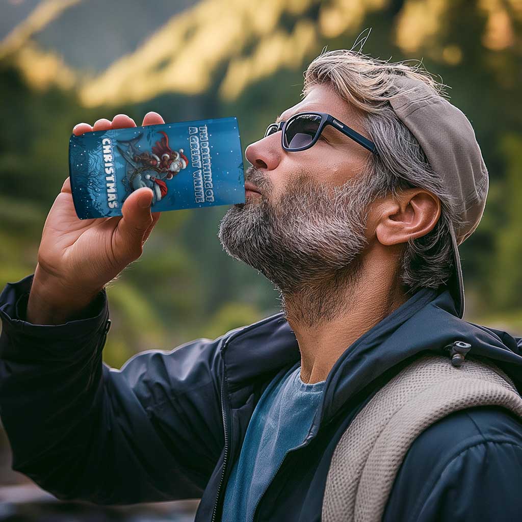 Merry Sharkmas 4 in 1 Can Cooler Tumbler I Am Dreaming Of A Great White Christmas - Wonder Print Shop