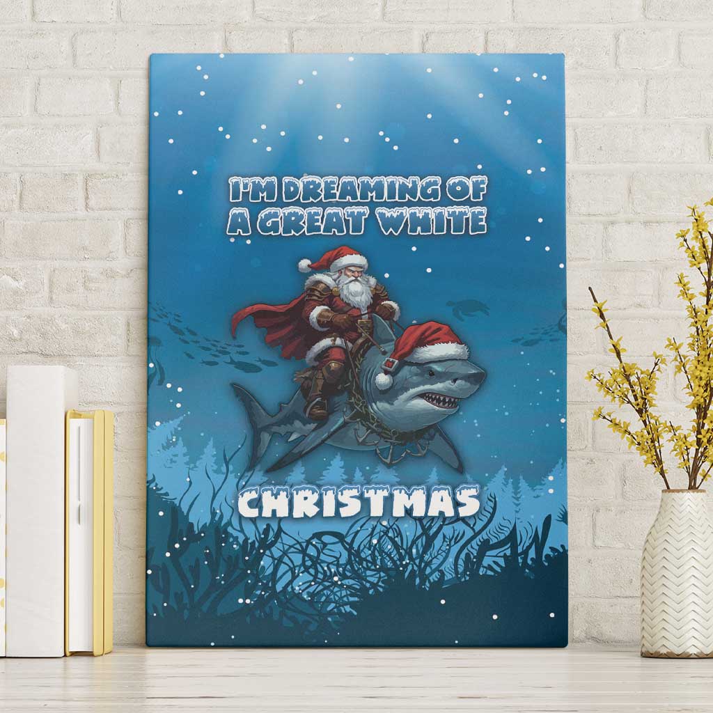 Merry Sharkmas Canvas Wall Art I Am Dreaming Of A Great White Christmas - Wonder Print Shop