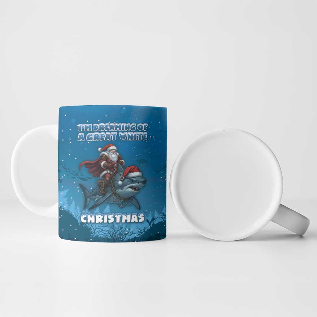 Merry Sharkmas Ceramic Mug I Am Dreaming Of A Great White Christmas - Wonder Print Shop