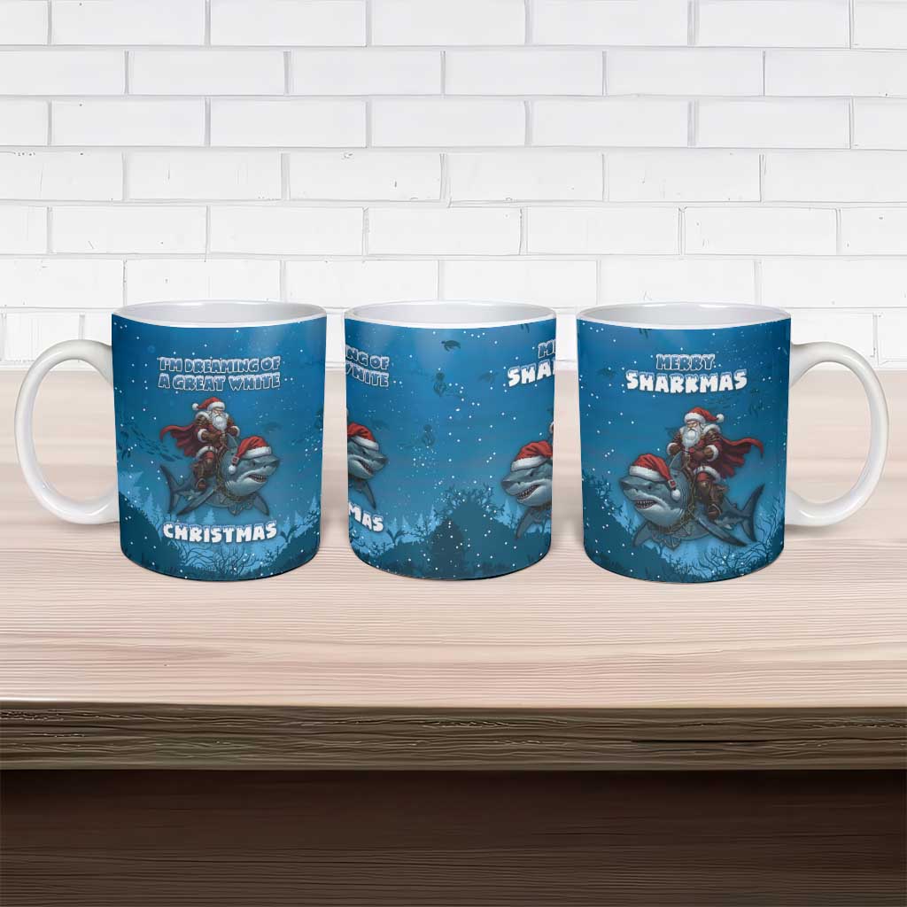 Merry Sharkmas Ceramic Mug I Am Dreaming Of A Great White Christmas - Wonder Print Shop