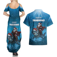 Merry Sharkmas Couples Matching Summer Maxi Dress and Hawaiian Shirt I Am Dreaming Of A Great White Christmas - Wonder Print Shop