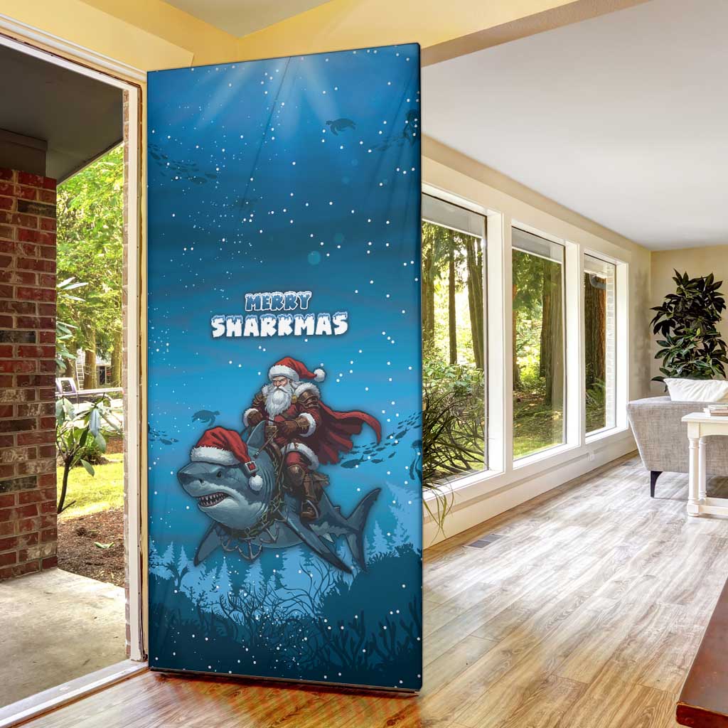 Merry Sharkmas Door Cover I Am Dreaming Of A Great White Christmas - Wonder Print Shop
