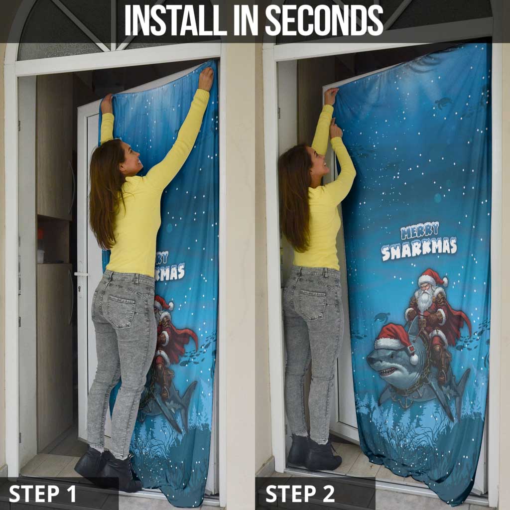 Merry Sharkmas Door Cover I Am Dreaming Of A Great White Christmas - Wonder Print Shop