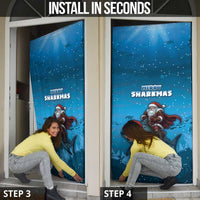 Merry Sharkmas Door Cover I Am Dreaming Of A Great White Christmas - Wonder Print Shop