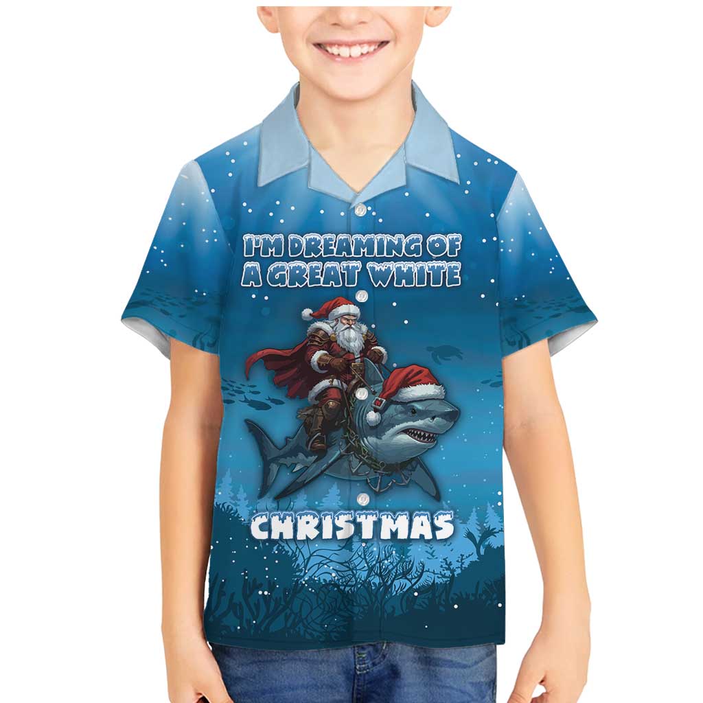 Merry Sharkmas Family Matching Mermaid Dress and Hawaiian Shirt I Am Dreaming Of A Great White Christmas - Wonder Print Shop