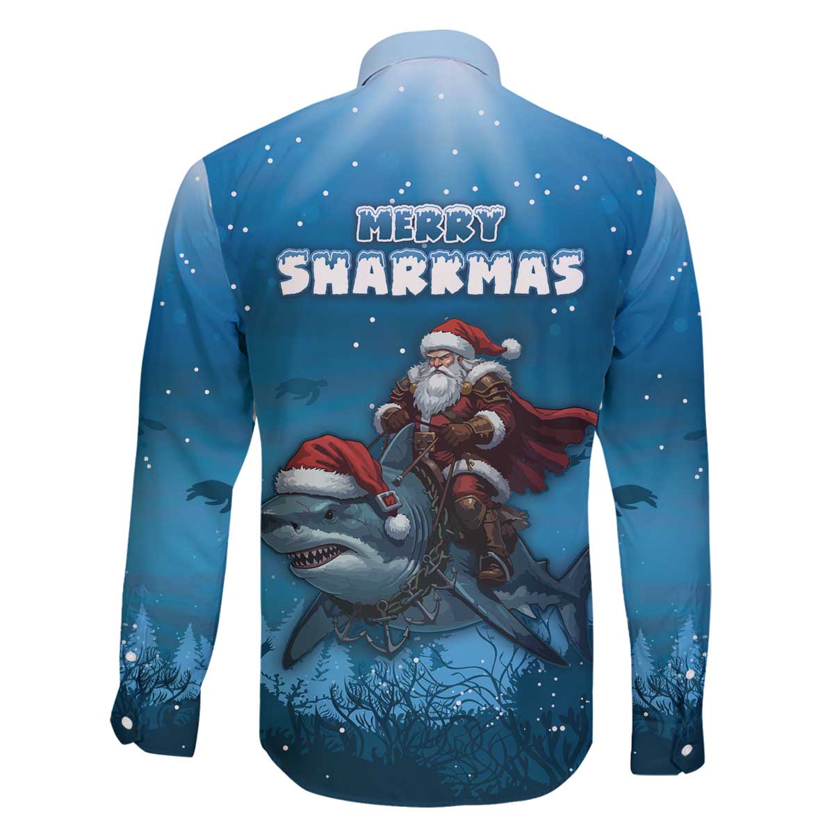 Merry Sharkmas Family Matching Off The Shoulder Long Sleeve Dress and Hawaiian Shirt I Am Dreaming Of A Great White Christmas - Wonder Print Shop