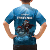Merry Sharkmas Family Matching Off Shoulder Maxi Dress and Hawaiian Shirt I Am Dreaming Of A Great White Christmas - Wonder Print Shop