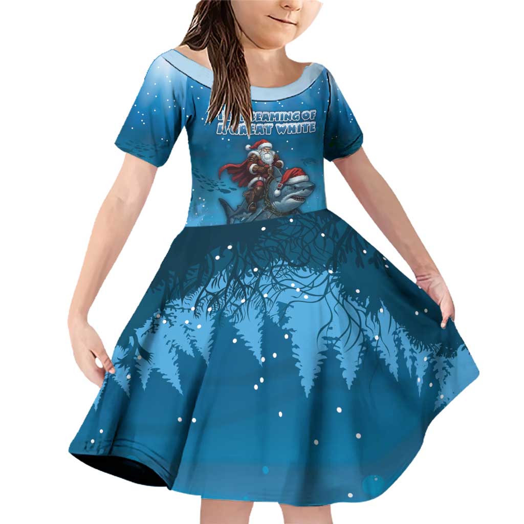 Merry Sharkmas Family Matching Off Shoulder Short Dress and Hawaiian Shirt I Am Dreaming Of A Great White Christmas - Wonder Print Shop