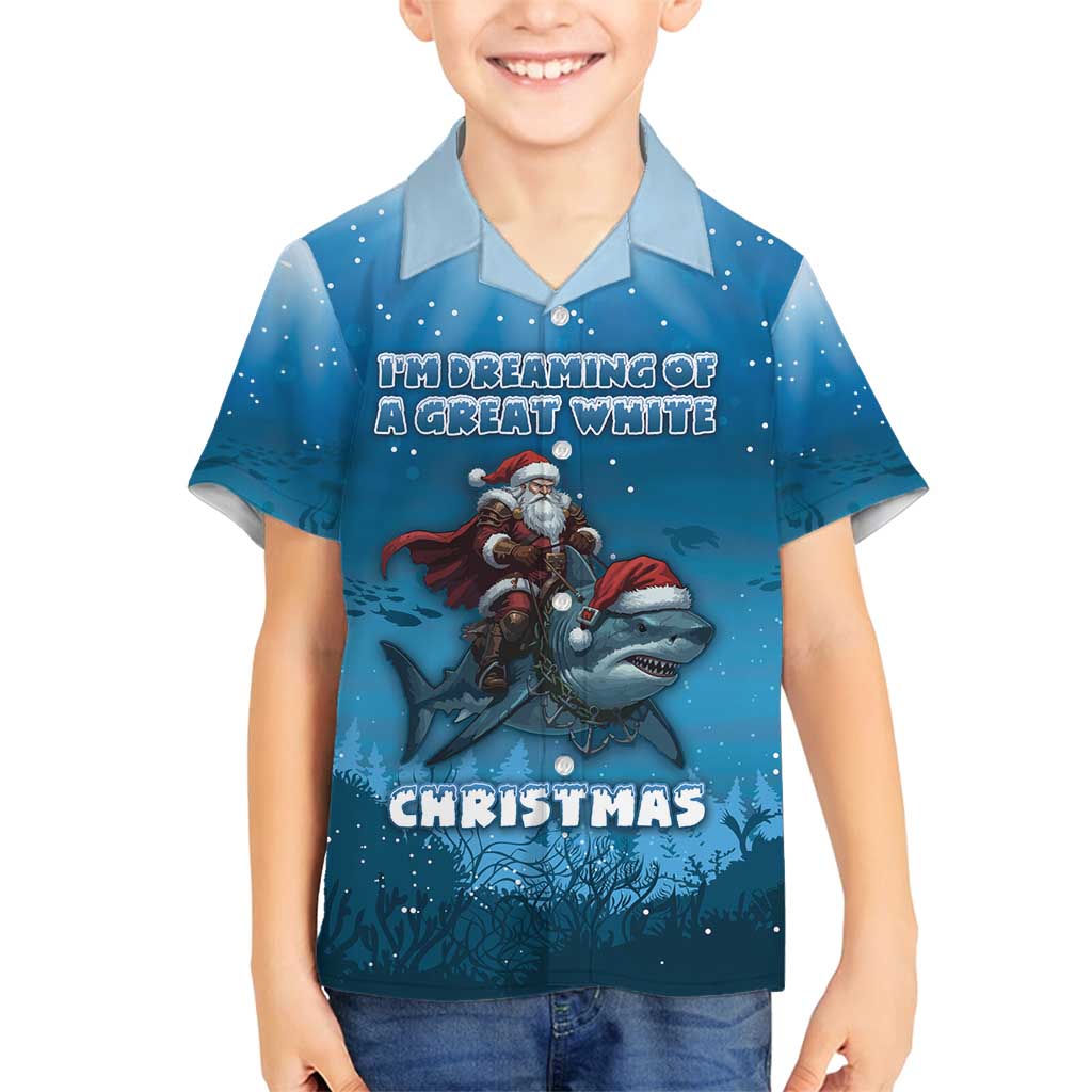 Merry Sharkmas Family Matching Off Shoulder Short Dress and Hawaiian Shirt I Am Dreaming Of A Great White Christmas - Wonder Print Shop