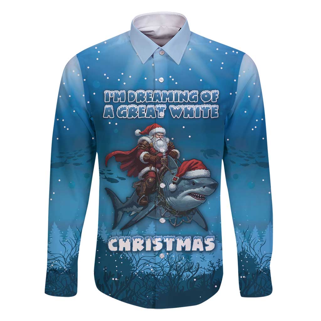 Merry Sharkmas Family Matching Puletasi and Hawaiian Shirt I Am Dreaming Of A Great White Christmas - Wonder Print Shop