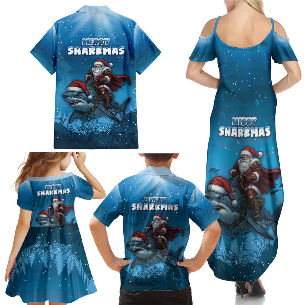 Merry Sharkmas Family Matching Summer Maxi Dress and Hawaiian Shirt I Am Dreaming Of A Great White Christmas - Wonder Print Shop