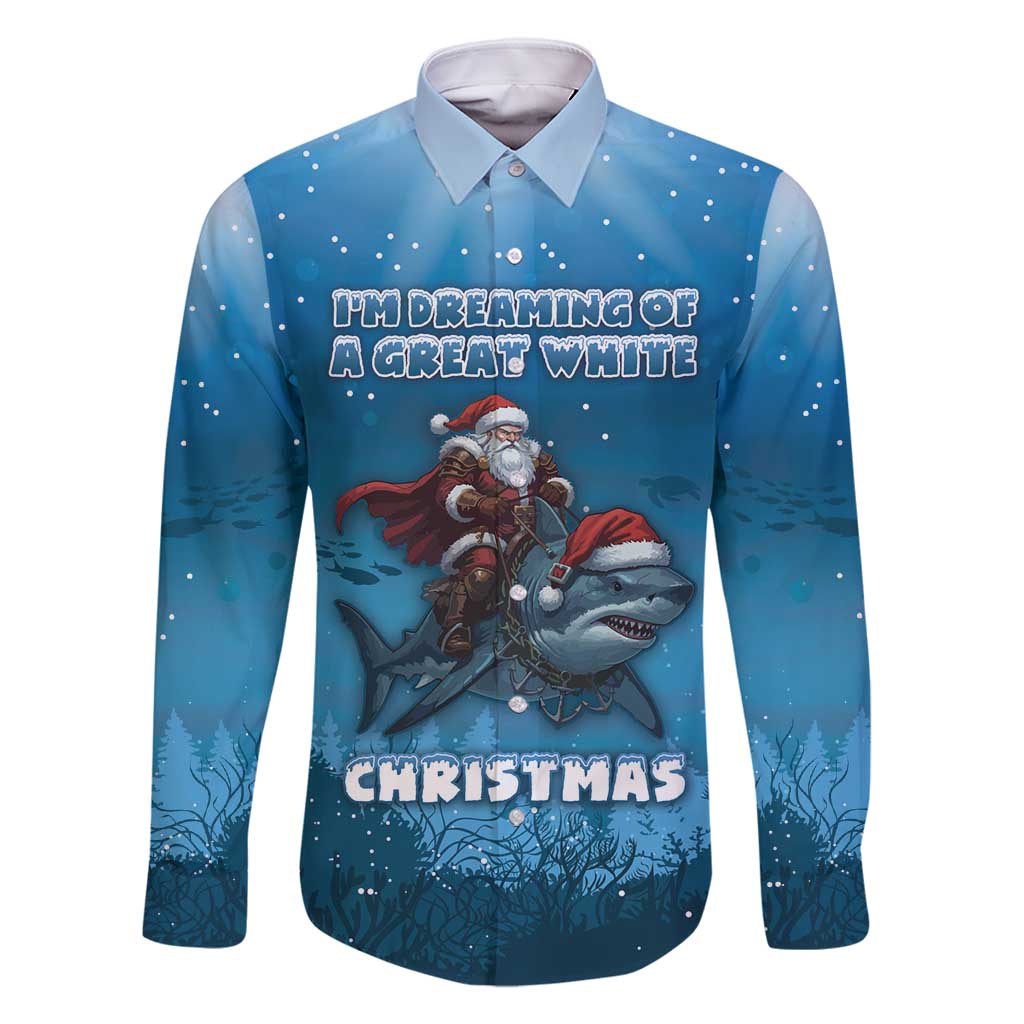 Merry Sharkmas Family Matching Tank Maxi Dress and Hawaiian Shirt I Am Dreaming Of A Great White Christmas - Wonder Print Shop
