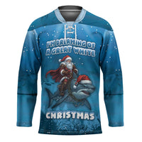 Merry Sharkmas Hockey Jersey I Am Dreaming Of A Great White Christmas - Wonder Print Shop