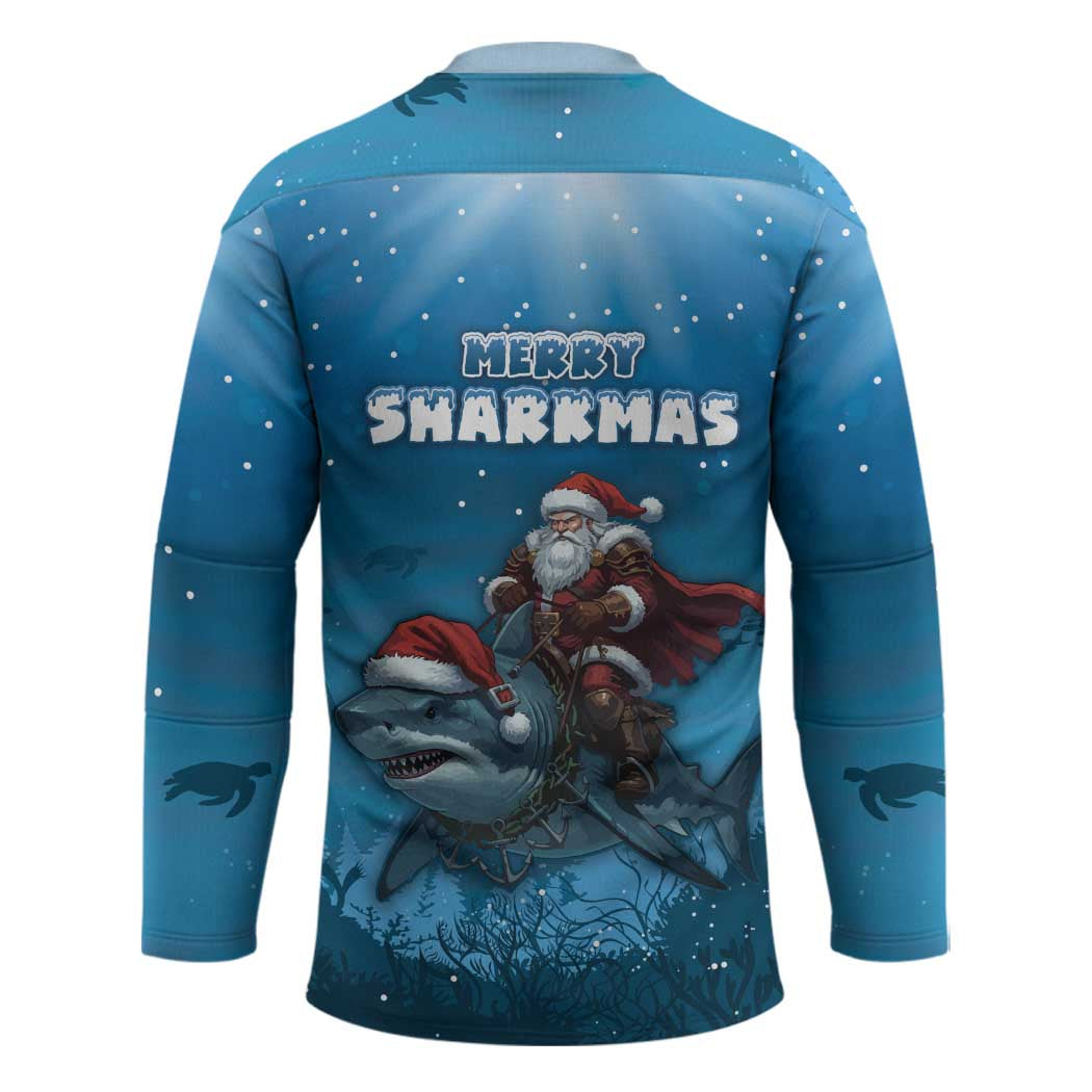 Merry Sharkmas Hockey Jersey I Am Dreaming Of A Great White Christmas - Wonder Print Shop