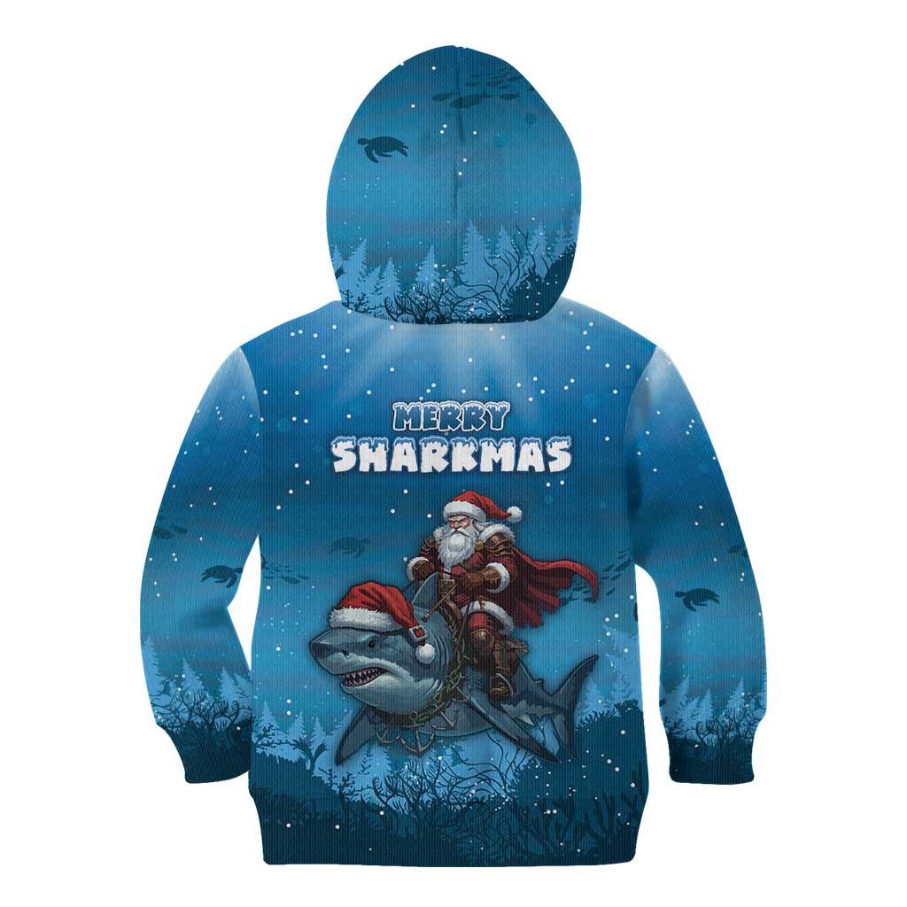 Merry Sharkmas Kid Hoodie I Am Dreaming Of A Great White Christmas - Wonder Print Shop