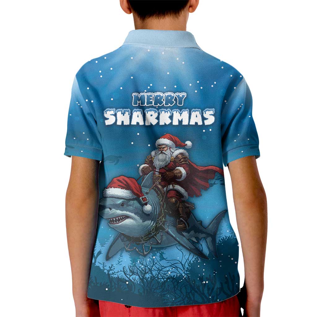 Merry Sharkmas Kid Polo Shirt I Am Dreaming Of A Great White Christmas - Wonder Print Shop