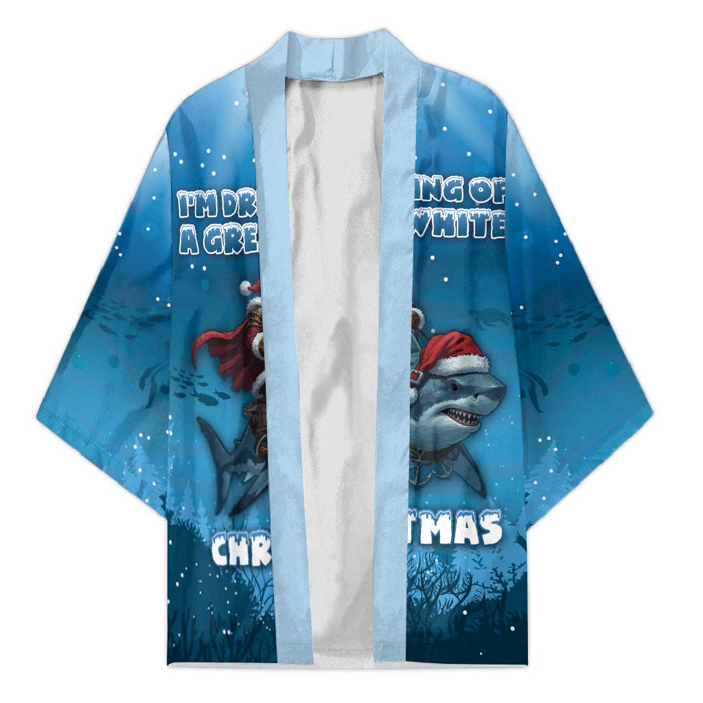 Merry Sharkmas Kimono I Am Dreaming Of A Great White Christmas - Wonder Print Shop
