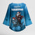 Merry Sharkmas Kimono Sleeve Blouse I Am Dreaming Of A Great White Christmas - Wonder Print Shop