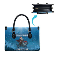Merry Sharkmas Leather Bag I Am Dreaming Of A Great White Christmas - Wonder Print Shop