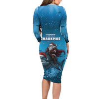 Merry Sharkmas Long Sleeve Bodycon Dress I Am Dreaming Of A Great White Christmas - Wonder Print Shop