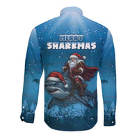 Merry Sharkmas Long Sleeve Button Shirt I Am Dreaming Of A Great White Christmas - Wonder Print Shop