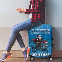 Merry Sharkmas Luggage Cover I Am Dreaming Of A Great White Christmas - Wonder Print Shop