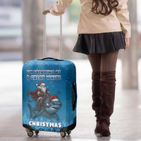 Merry Sharkmas Luggage Cover I Am Dreaming Of A Great White Christmas - Wonder Print Shop