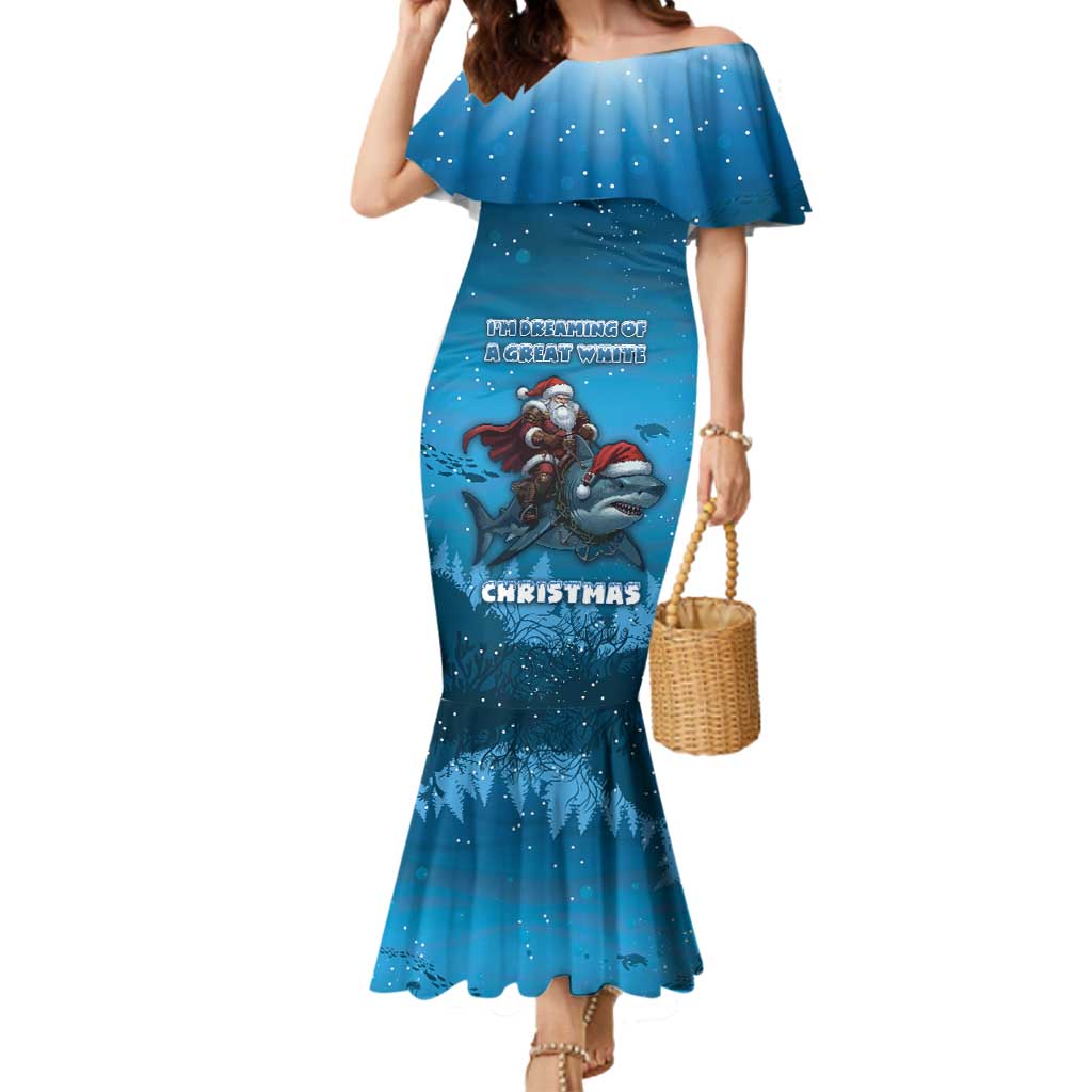 Merry Sharkmas Mermaid Dress I Am Dreaming Of A Great White Christmas - Wonder Print Shop